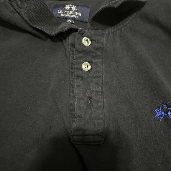 La Martina Buenos Aires Blue Polo Long Sleeve Polo Shirt Size XL Read - Picture 4 of 10